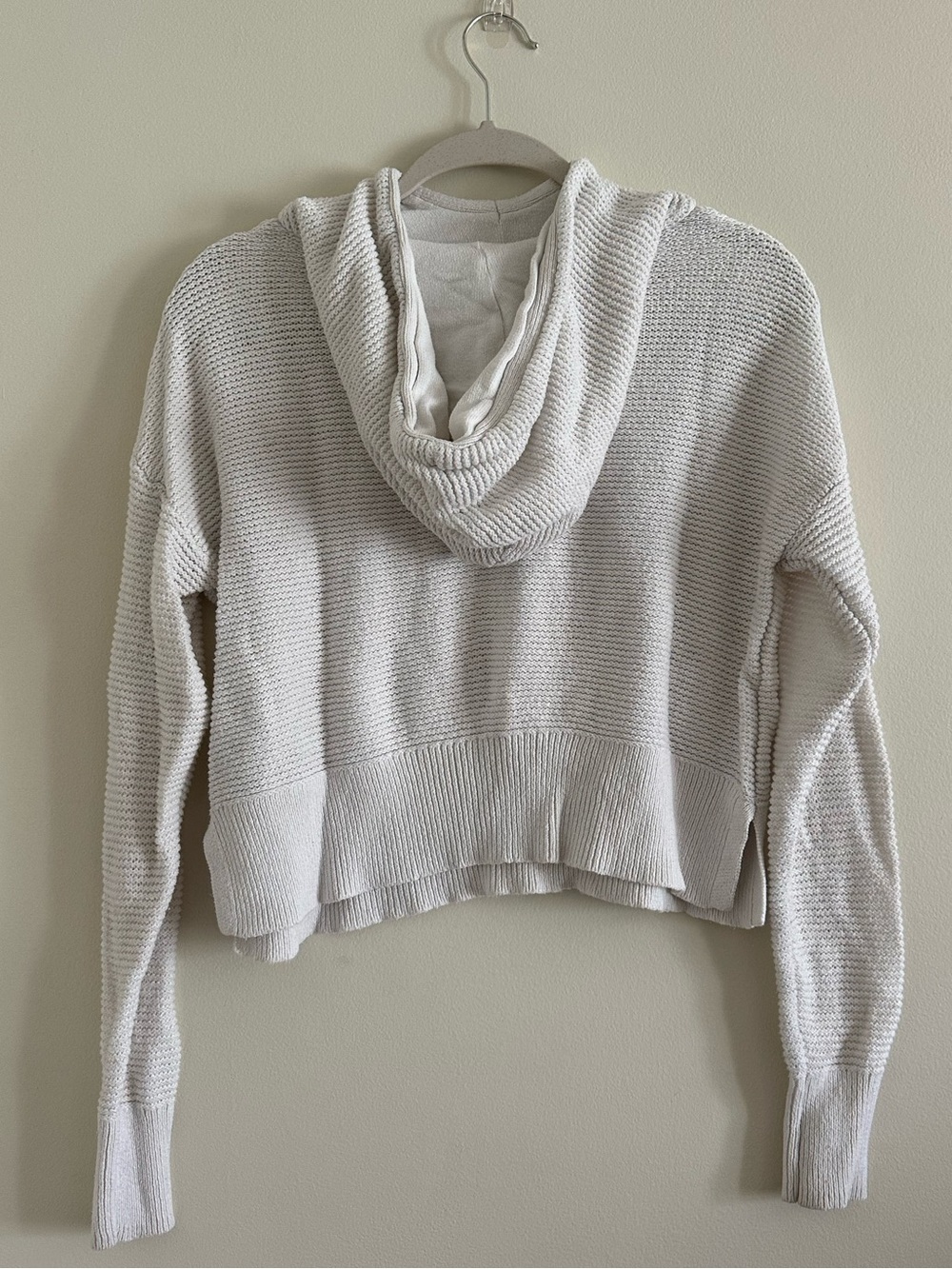 Women's Cream Knit Hoodie - Picture 2 of 3